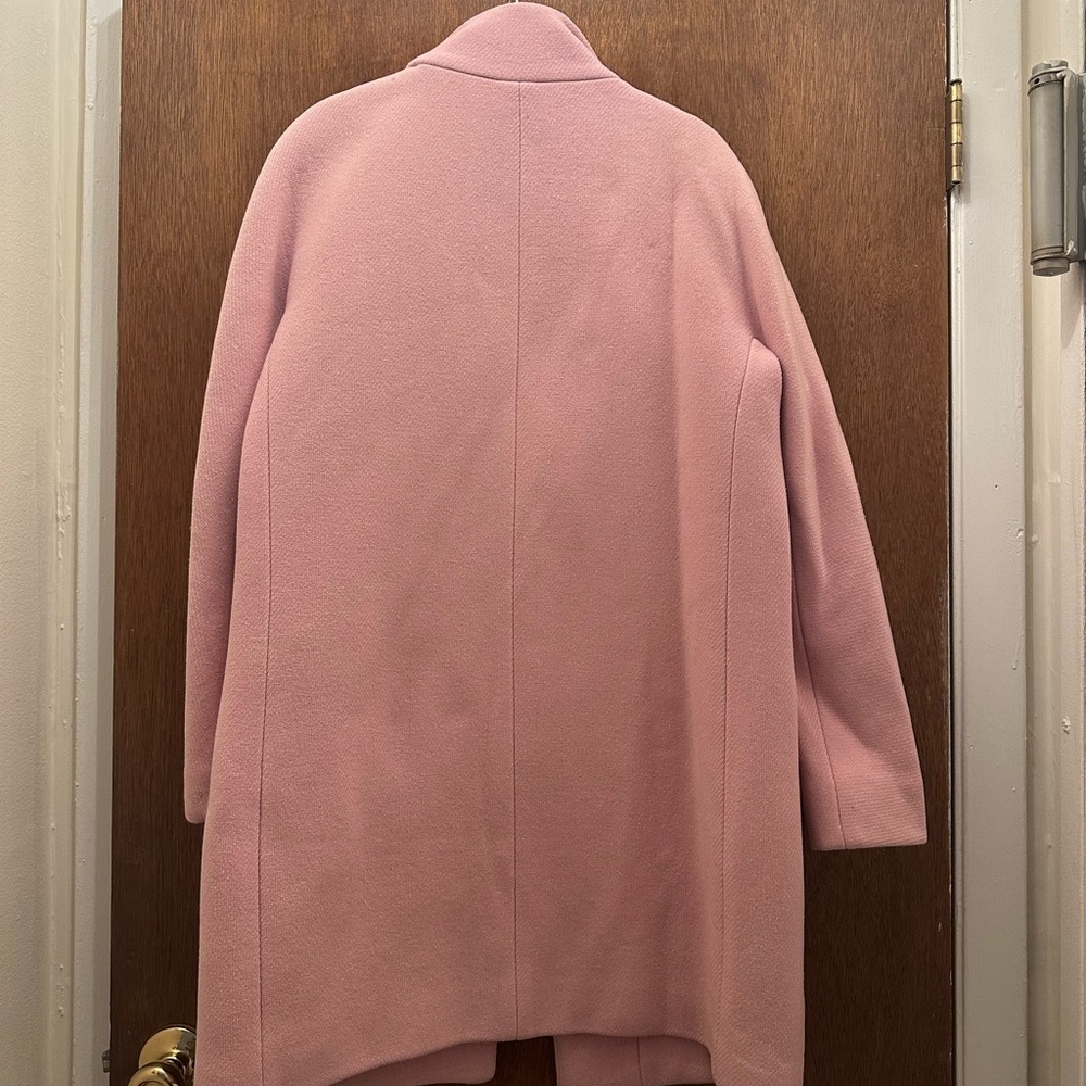 J.Crew Pink Italian Stadium Cloth Nello Gori Wool Cocoon Coat. Size 4.
